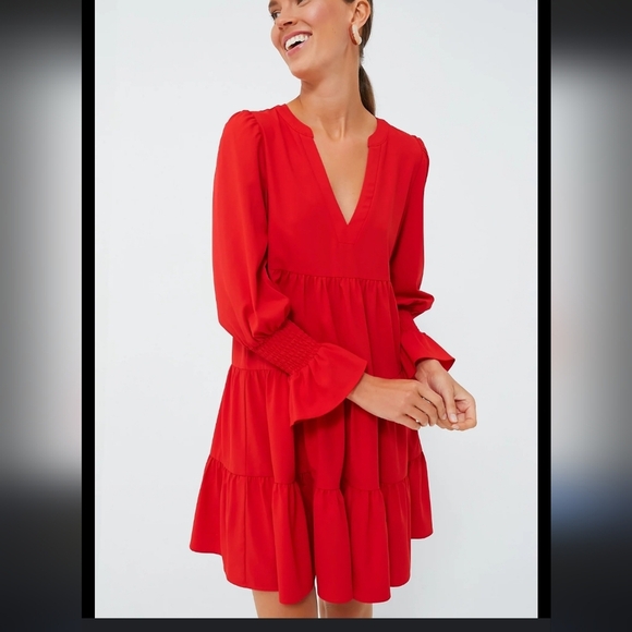 Elegant Red Crepe Dress Pomander Place XXL NEW NEW Plus - Picture 1 of 6